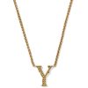 Beau Letter Y Pendant Necklace in Vintage Gold