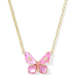 Bianca Butterfly Gold Short Pendant Necklace
