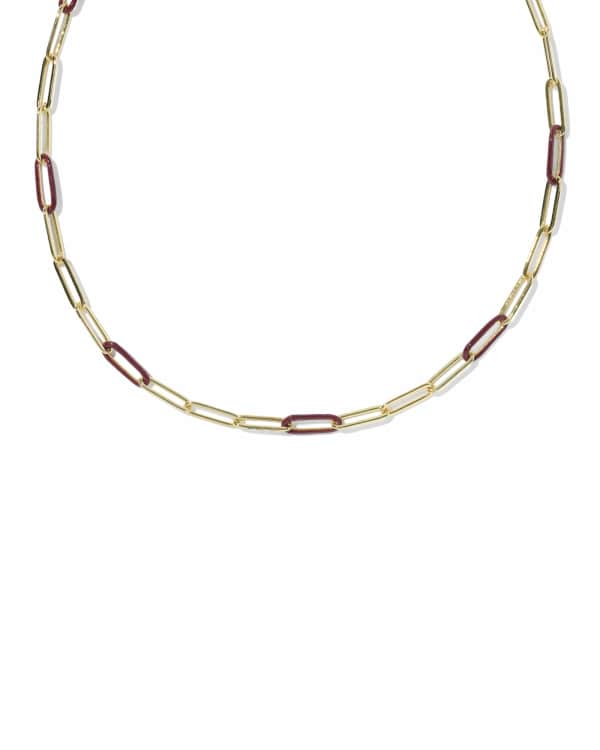 Courtney Gold Enamel Link and Chain Necklace
