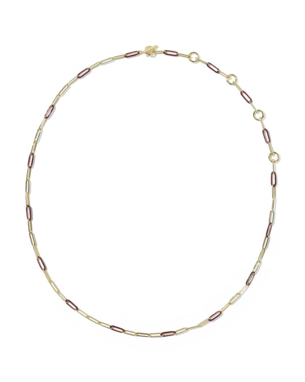 Courtney Gold Enamel Link and Chain Necklace - alternate view
