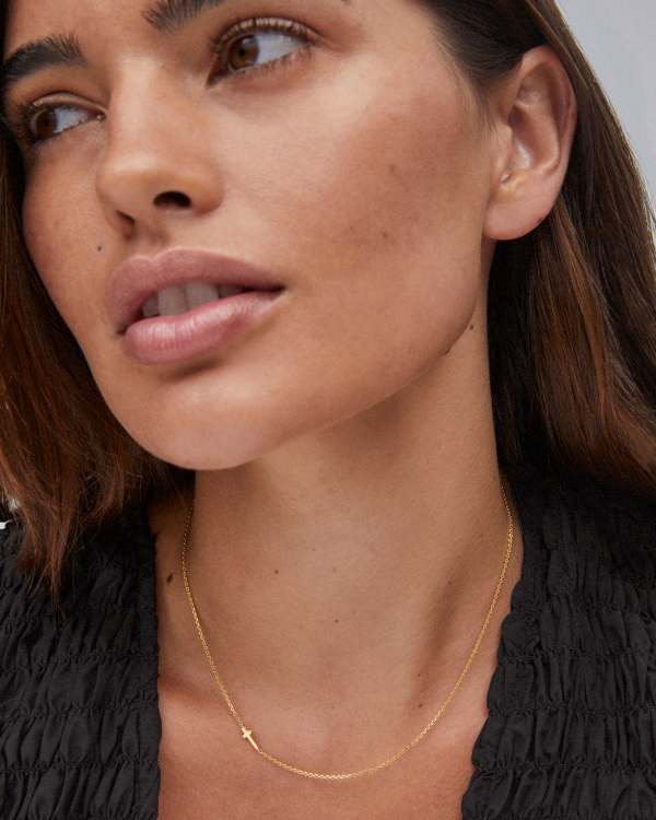 Cross Inline Necklace in 18k Gold Vermeil - alternate view