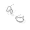 Daphne Pave Silver Huggie Earrings