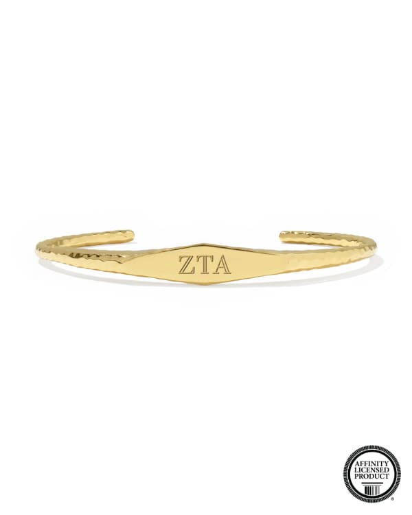 Zeta Tau Alpha 18k Yellow Gold Vermeil Davie Cuff Bracelet