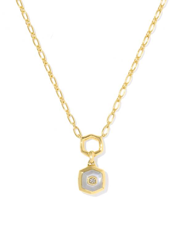 Davie 18k Gold Vermeil Stone Link and Chain Necklace