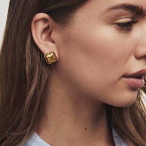 Dira 18k Gold Vermeil Metal Stud Earrings - view 2