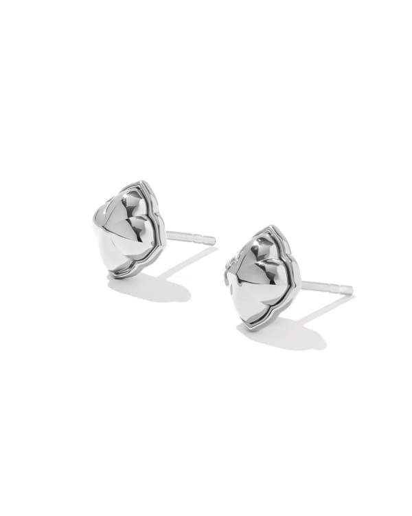 Dira Sterling Silver Small Metal Stud Earrings - view 2