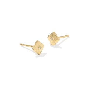 Dira 18k Gold Vermeil Topaz Stud Earrings
