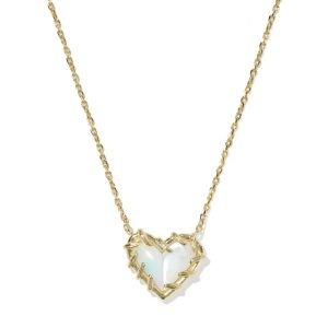 Dolly Parton x Kendra Scott Patchwork Ari Heart Gold Short Pendant Necklace