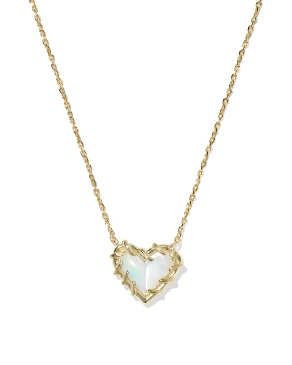 Dolly Parton x Kendra Scott Patchwork Ari Heart Gold Short Pendant Necklace