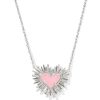 Dolly Parton x Kendra Scott Ari Heart Silver Short Pendant Necklace