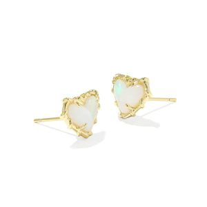 Dolly Parton x Kendra Scott Patchwork Ari Heart Gold Stud Earrings