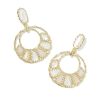 Dolly Parton x Kendra Scott Patchwork Open Frame Gold Statement Earrings