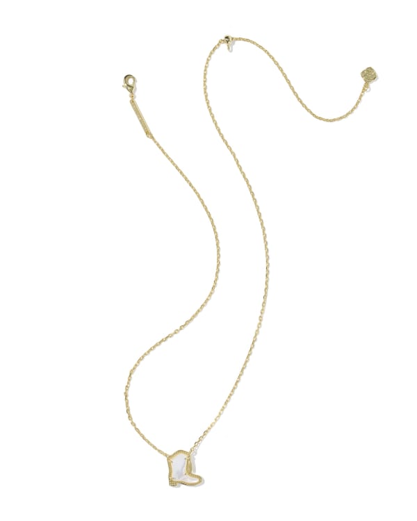 Drill Team Boot Gold Short Pendant Necklace - alternate view