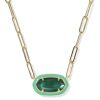 Elisa Enamel Frame Gold Paperclip Necklace