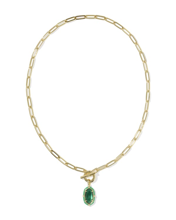 Elisa Gold Enamel Link and Chain Necklace - alternate view