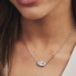 Elisa Luxe Silver Short Pendant Necklace - alternate view