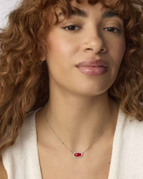 Elisa Silver Pendant Necklace in Red Illusion - alternate view