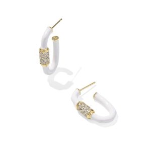Emery Gold Enamel Hoop Earrings