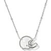 Football Helmet Silver Short Pendant Necklace