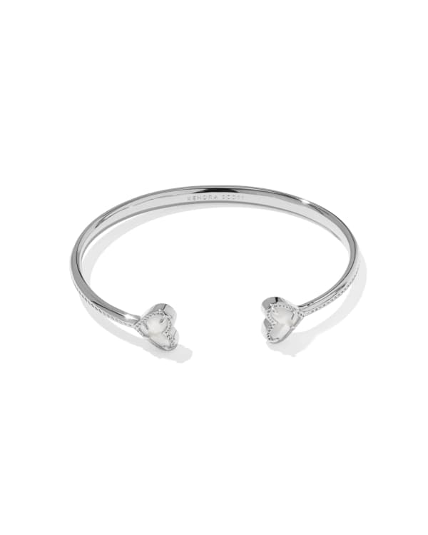 Framed Ari Heart Silver Cuff Bracelet - view 2