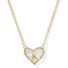 Ari Heart Letter K Gold Short Pendant Necklace