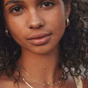 Herringbone Chain Necklace in 18k Gold Vermeil - alternate view