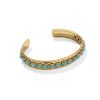 Ida Vintage Gold Cuff Bracelet in Variegated Turquoise Magnesite
