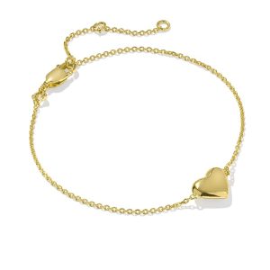 Jasmine Heart Delicate Chain Bracelet in 18k Gold Vermeil