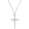 0.23 ct Lab Grown Diamond Cross Pendant Necklace in 14k White Gold