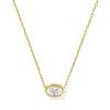 2 ct Lab Grown White Diamond Custom Elisa Pendant Necklace in 14k Yellow Gold
