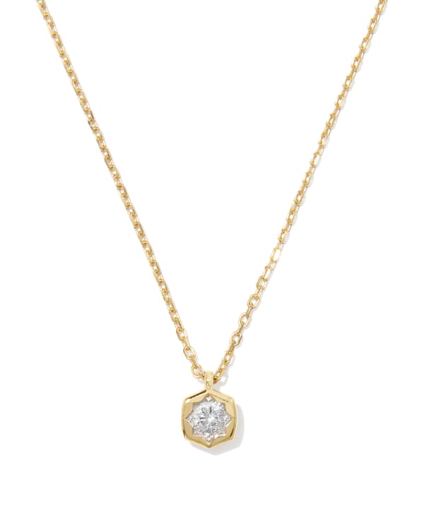 0.16 ct Lab Grown Diamond Davie Star Pendant Necklace in 18k Yellow Gold Vermeil