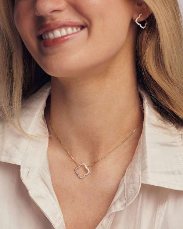 0.31 ct Lab Grown Diamond Dira 14k Yellow Gold Open Frame Short Pendant Necklace - view 2