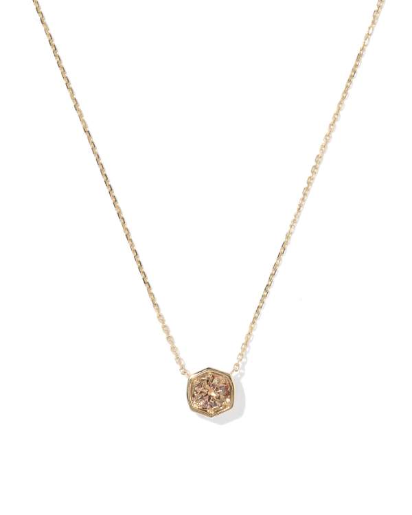 0.36 ct Lab Grown Gemstone Short 14k Yellow Gold Pendant