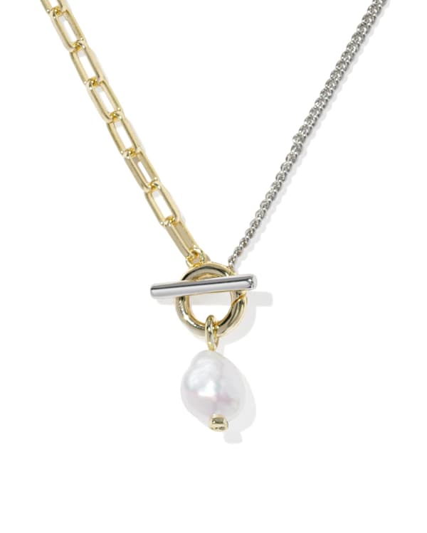 Leighton Convertible Mixed Metal Pearl Chain Necklace