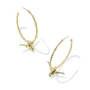 Longhorn Gold Convertible Hoop Earrings