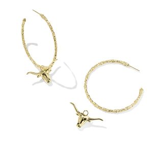 Longhorn Gold Convertible Hoop Earrings - view 2