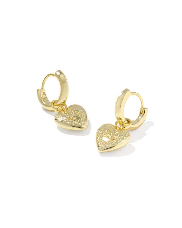 Kendra Scott x LoveShackFancy Heart Gold Convertible Huggie Earrings
