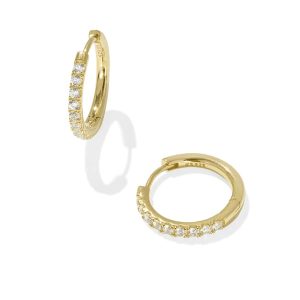 Mackenzie 18k Gold Vermeil Small Hoop Earrings in White Topaz
