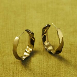 Holland Vintage Gold Hoop Earrings - view 2