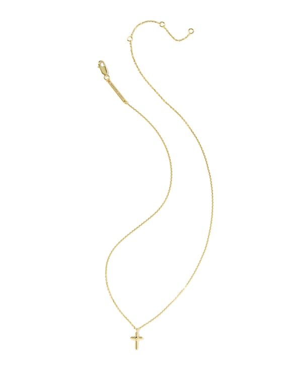 Metal 18k Gold Vermeil Cross Short Pendant Necklace - alternate view