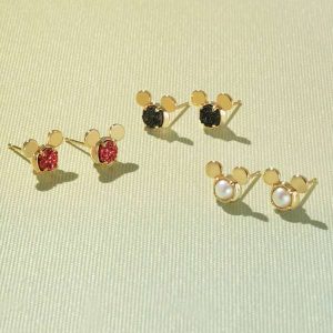 Disney | Kendra Scott Gold Mickey Mouse Stud Earrings in Freshwater Cultured Pearl - view 2