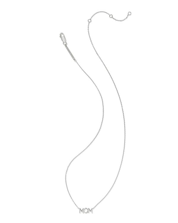 Mom Sparkle Sterling Silver Short Pendant Necklace - view 2