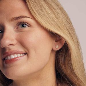 Dira Luxe 14k Yellow Gold Stud Earrings - view 2