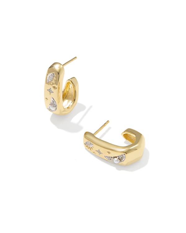 Skye Celestial 18k Yellow Gold Vermeil Huggie Earrings