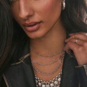 Small Paperclip Chain Necklace in Sterling Silver - alternate view