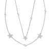 0.19 ct Star Cluster 14k White Gold Multi Strand Necklace in White Diamond