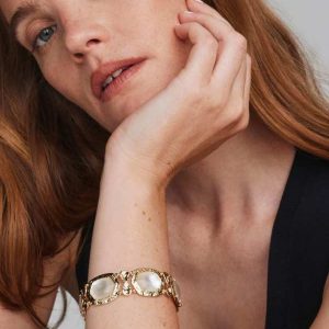 Tiger Striped Daphne Gold Statement Bracelet - view 2