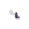 Tiny Cowboy Boot 14k White Gold Single Stud