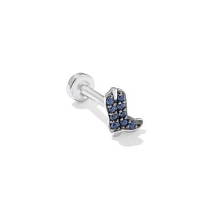 Tiny Cowboy Boot 14k White Gold Single Stud