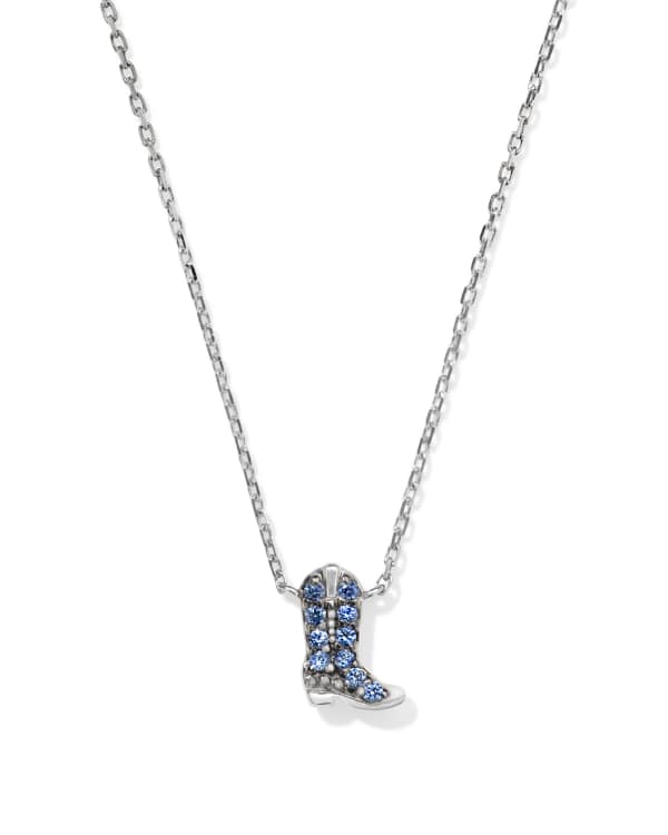 Tiny Cowboy Boot 14k White Gold Pendant Necklace